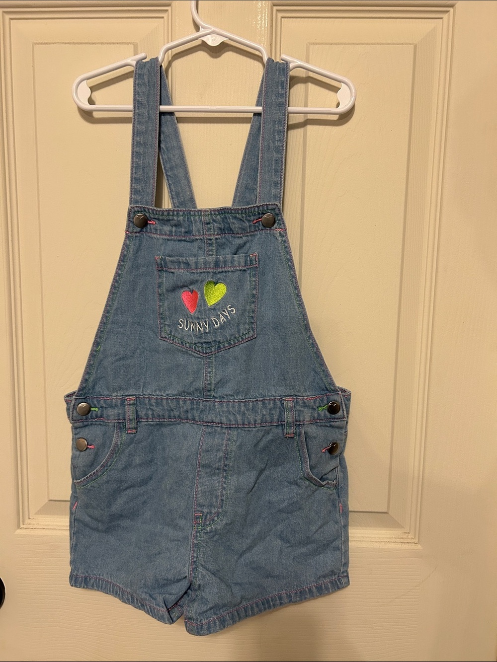 Sunny Days Blue Denim Short Overalls for Kids